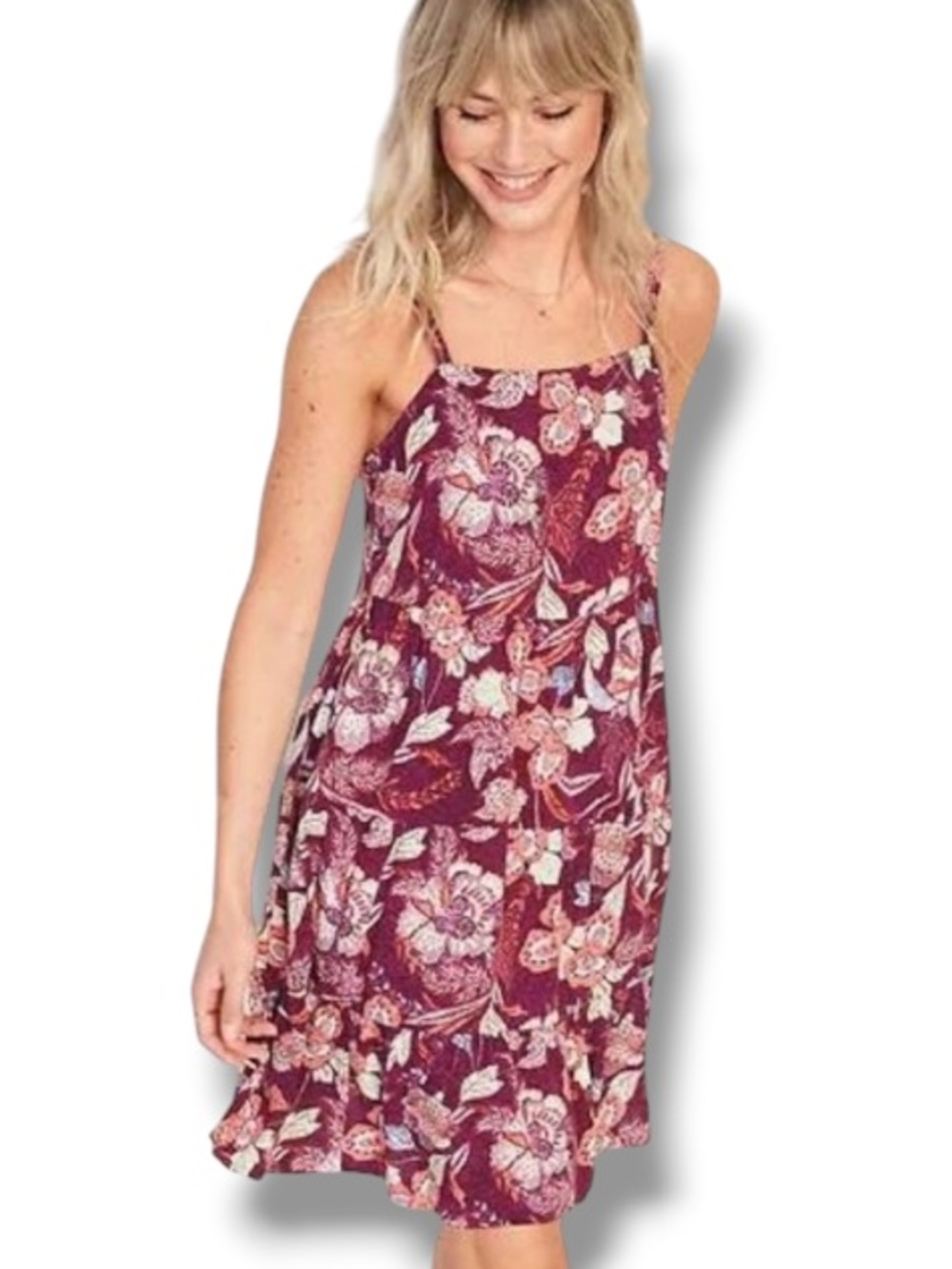 Old Navy Women’s Multi Purple Floral Spring Summer Dress Swing A-Line Sundress
